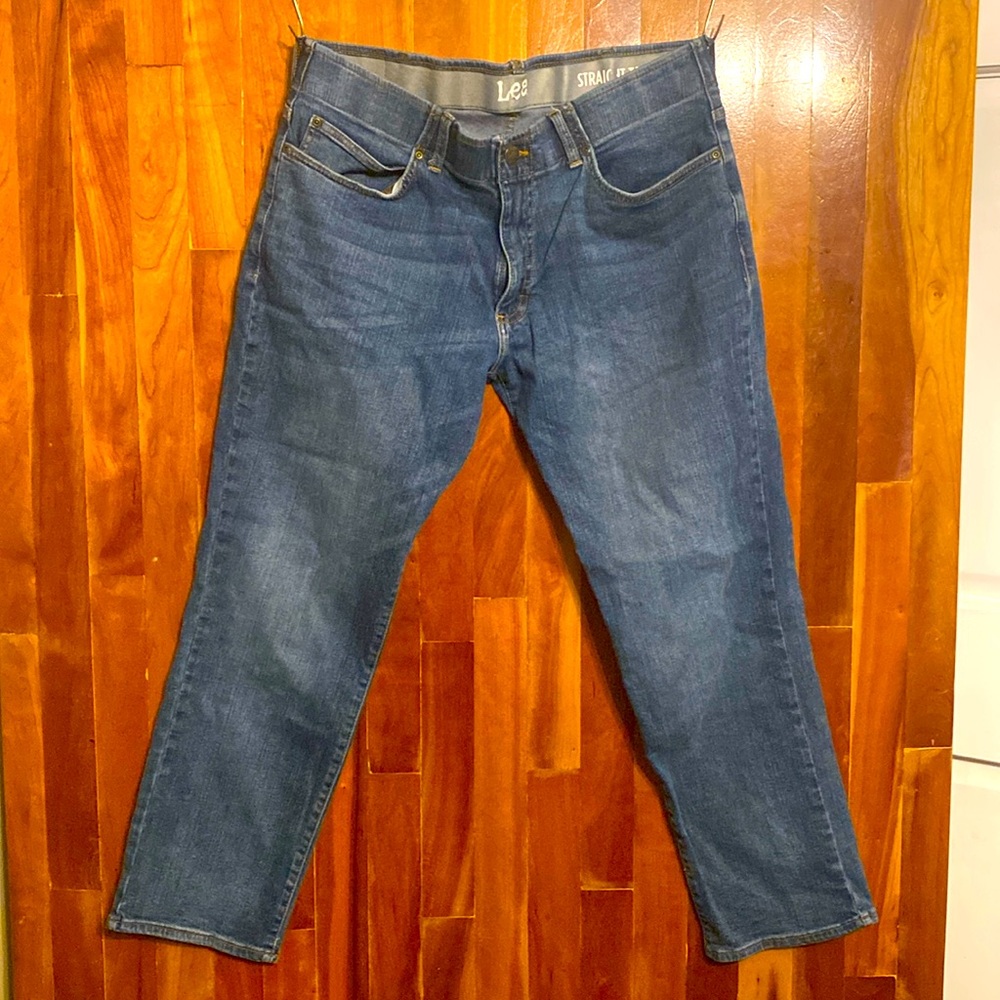 Lee jeans 36x30 36w 30” length EUC stretchy mens womens pants medium wash